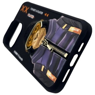 iPhone 15 Pro Nimmy Cool&Cute 2.0 beždžionės dėklas – juodas 5