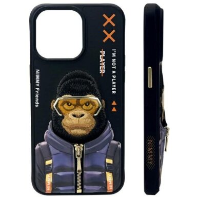 iPhone 15 Pro Max Nimmy Cool&Cute 2.0 beždžionės dėklas – juodas 1