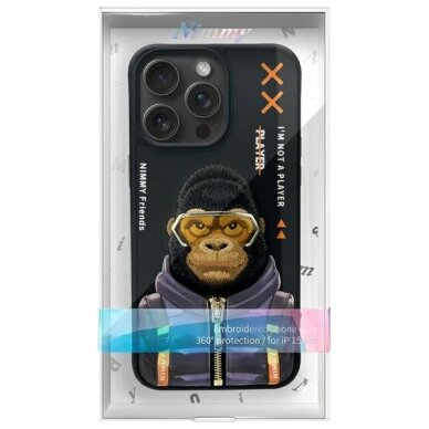iPhone 15 Pro Max Nimmy Cool&Cute 2.0 beždžionės dėklas – juodas 8