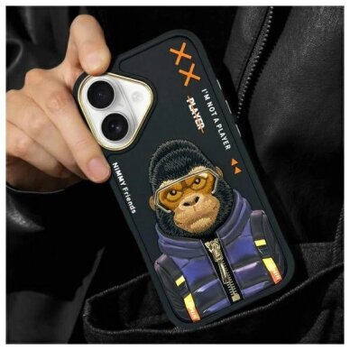 iPhone 16 dėklas Nimmy Cool&Cute 2.0 Monkey – juodas 10
