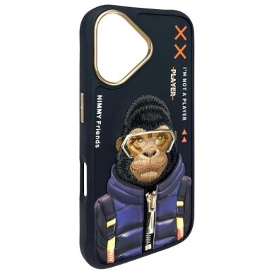 iPhone 16 dėklas Nimmy Cool&Cute 2.0 Monkey – juodas 3