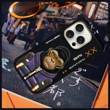 iPhone 16 Pro Max dėklas Nimmy Cool&Cute 2.0 Monkey – juodas 7
