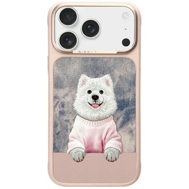 iPhone 17 Pro Nimmy Gentle Pets Series Dog MagSafe dėklas – rožinis iPhone 17 Pro Nimmy Gentle Pets Series Dog MagSafe dėklas – rožinis