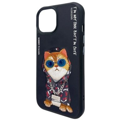 iPhone 15 Nimmy Glasses Cool Cat dėklas – juodas 5