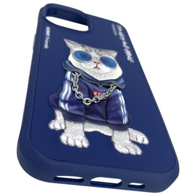 iPhone 15 Nimmy Glasses Cool Cat dėklas – mėlynas 8 iPhone 15 Nimmy Glasses Cool Cat dėklas – mėlynas 8