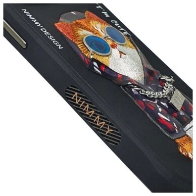 iPhone 15 Pro Nimmy Glasses Cool Cat dėklas – juodas 4 iPhone 15 Pro Nimmy Glasses Cool Cat dėklas – juodas 4