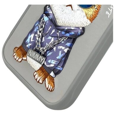 iPhone 15 Pro Nimmy Glasses Cool Cat dėklas – pilkas 3