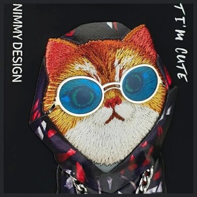 iPhone 15 Pro Max Nimmy Glasses Cool Cat dėklas – juodas 6