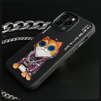 iPhone 15 Pro Max Nimmy Glasses Cool Cat dėklas – juodas 8