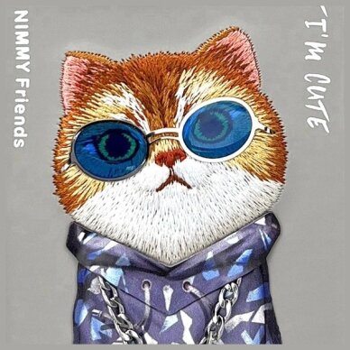 iPhone 15 Pro Max Nimmy Glasses Cool Cat dėklas – pilkas 6