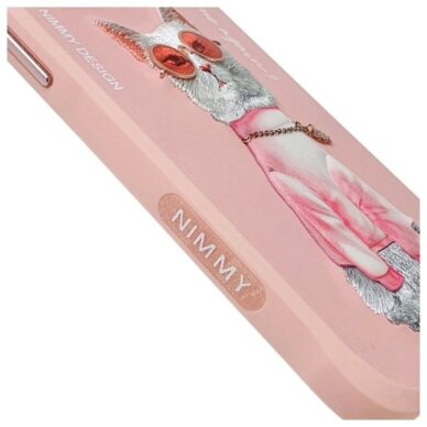 iPhone 15 Pro Max Nimmy Glasses Cool Cat dėklas – rožinis 4
