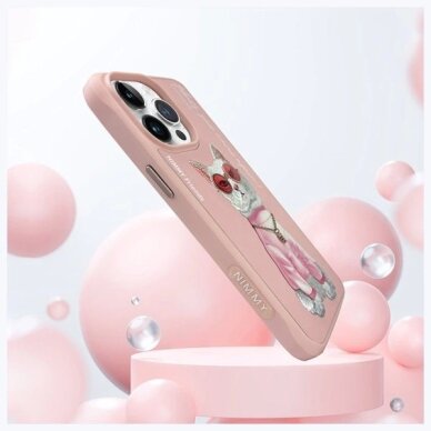 iPhone 15 Pro Max Nimmy Glasses Cool Cat dėklas – rožinis 7