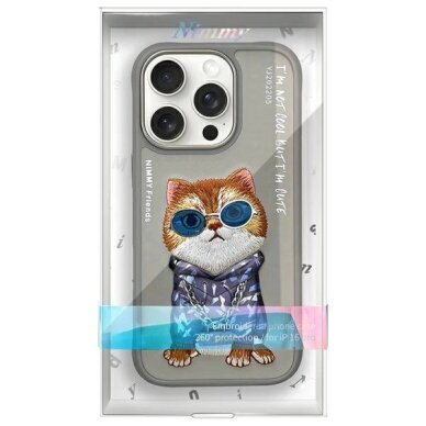 iPhone 16 Pro dėklas Nimmy Glasses Cool Cat – pilkas 8 iPhone 16 Pro dėklas Nimmy Glasses Cool Cat – pilkas 8