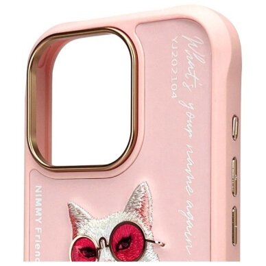 iPhone 16 Pro dėklas Nimmy Glasses Cool Cat – rožinis 2