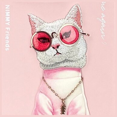 iPhone 16 Pro dėklas Nimmy Glasses Cool Cat – rožinis 6