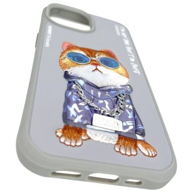 iPhone 15 Nimmy Glasses Cool Cat dėklas – pilkas 8 iPhone 15 Nimmy Glasses Cool Cat dėklas – pilkas 8