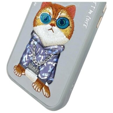 iPhone 15 Nimmy Glasses Cool Cat dėklas – pilkas 9 iPhone 15 Nimmy Glasses Cool Cat dėklas – pilkas 9