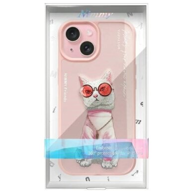 iPhone 15 Nimmy Glasses Cool Cat dėklas – rožinis 11 iPhone 15 Nimmy Glasses Cool Cat dėklas – rožinis 11