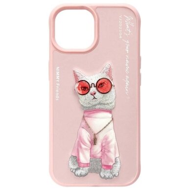 iPhone 15 Nimmy Glasses Cool Cat dėklas – rožinis 3 iPhone 15 Nimmy Glasses Cool Cat dėklas – rožinis 3