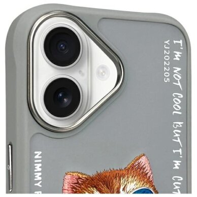 iPhone 16 dėklas Nimmy Glasses Cool Cat – pilkas 2
