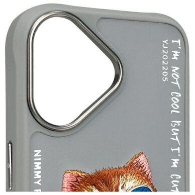 iPhone 16 dėklas Nimmy Glasses Cool Cat – pilkas 4