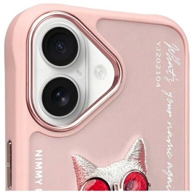 iPhone 16 dėklas Nimmy Glasses Cool Cat – rožinis 2