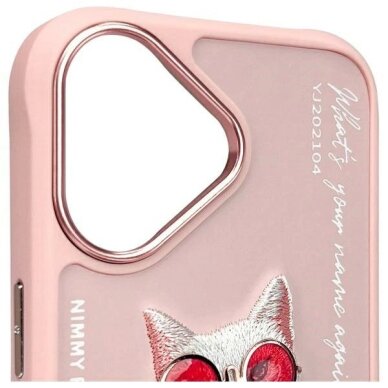iPhone 16 dėklas Nimmy Glasses Cool Cat – rožinis 4