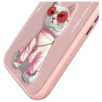iPhone 16 dėklas Nimmy Glasses Cool Cat – rožinis 6