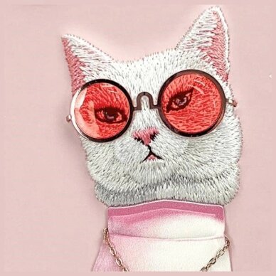 iPhone 16 dėklas Nimmy Glasses Cool Cat – rožinis 8