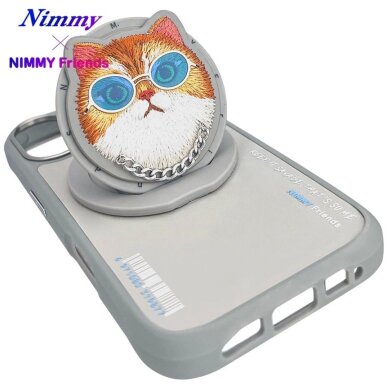 iPhone 16 Nimmy Glasses Cool Cat dėklas su MagSafe – pilkas 14