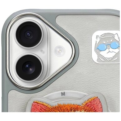 iPhone 16 Nimmy Glasses Cool Cat dėklas su MagSafe – pilkas 5