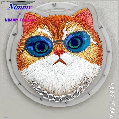 iPhone 16 Nimmy Glasses Cool Cat dėklas su MagSafe – pilkas 7