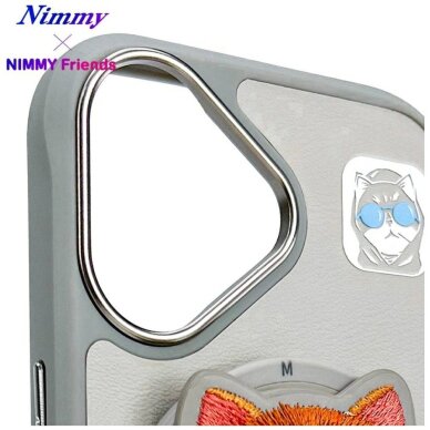 iPhone 16 Nimmy Glasses Cool Cat dėklas su MagSafe – pilkas 9