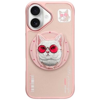 iPhone 16 Nimmy Glasses Cool Cat dėklas su MagSafe – rožinis iPhone 16 Nimmy Glasses Cool Cat dėklas su MagSafe – rožinis