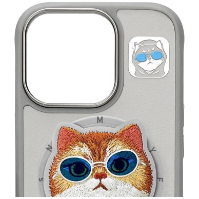 iPhone 16 Pro Nimmy Glasses Cool Cat MagSafe dėklas – pilkas 6 iPhone 16 Pro Nimmy Glasses Cool Cat MagSafe dėklas – pilkas 6