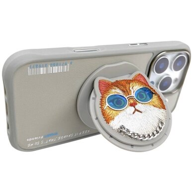 iPhone 16 Pro Max Nimmy Glasses Cool Cat dėklas su MagSafe – pilkas 3 iPhone 16 Pro Max Nimmy Glasses Cool Cat dėklas su MagSafe – pilkas 3