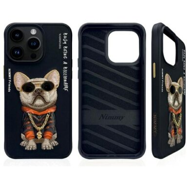 iPhone 15 Pro Nimmy Glasses Cool Dog dėklas – juodas 1
