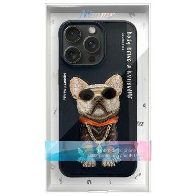 iPhone 15 Pro Nimmy Glasses Cool Dog dėklas – juodas 10