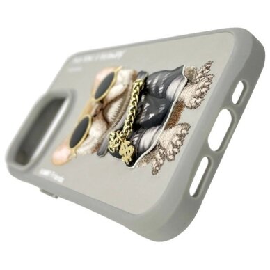 iPhone 15 Pro Max Nimmy Glasses Cool Dog dėklas – pilkas 5