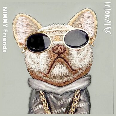 iPhone 15 Pro Max Nimmy Glasses Cool Dog dėklas – pilkas 6