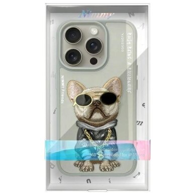 iPhone 15 Pro Max Nimmy Glasses Cool Dog dėklas – pilkas 8