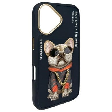 iPhone 16 dėklas Nimmy Glasses Cool Dog – juodas 3