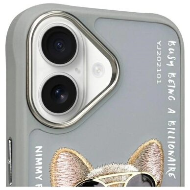 iPhone 16 dėklas Nimmy Glasses Cool Dog – pilkas 2