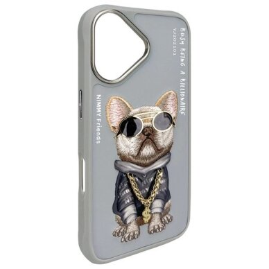 iPhone 16 dėklas Nimmy Glasses Cool Dog – pilkas 3
