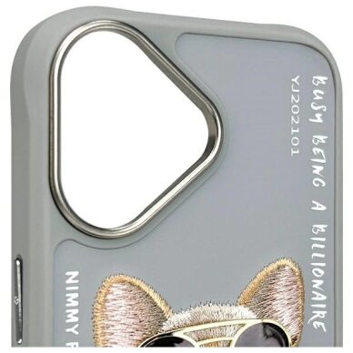 iPhone 16 dėklas Nimmy Glasses Cool Dog – pilkas 4