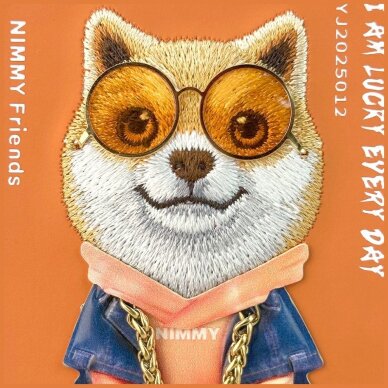 iPhone 17 Pro Nimmy Glasses Cool Dog dėklas – oranžinis 5