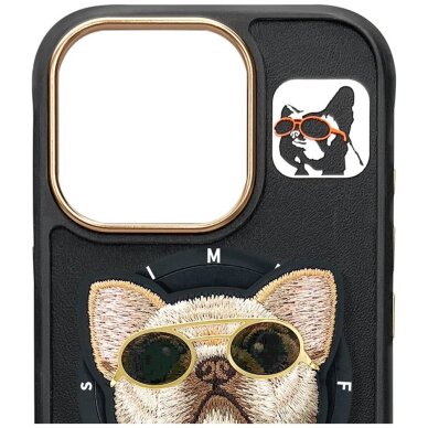 iPhone 16 Pro Nimmy Glasses Cool Dog dėklas su MagSafe – juodas 6