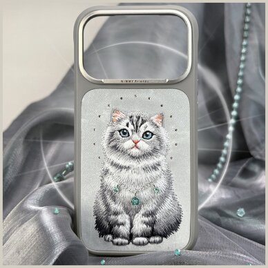 iPhone 17 Pro Nimmy Lucky Fashion Cat MagSafe dėklas – pilkas 6