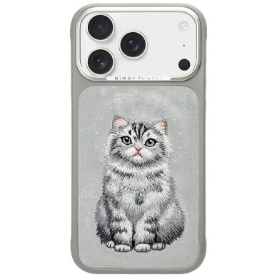 iPhone 17 Pro Nimmy Lucky Fashion Cat MagSafe dėklas – pilkas