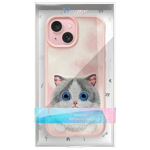 iPhone 15 Nimmy Big Eyed Pet 2.0 Cat dėklas – rožinis 11